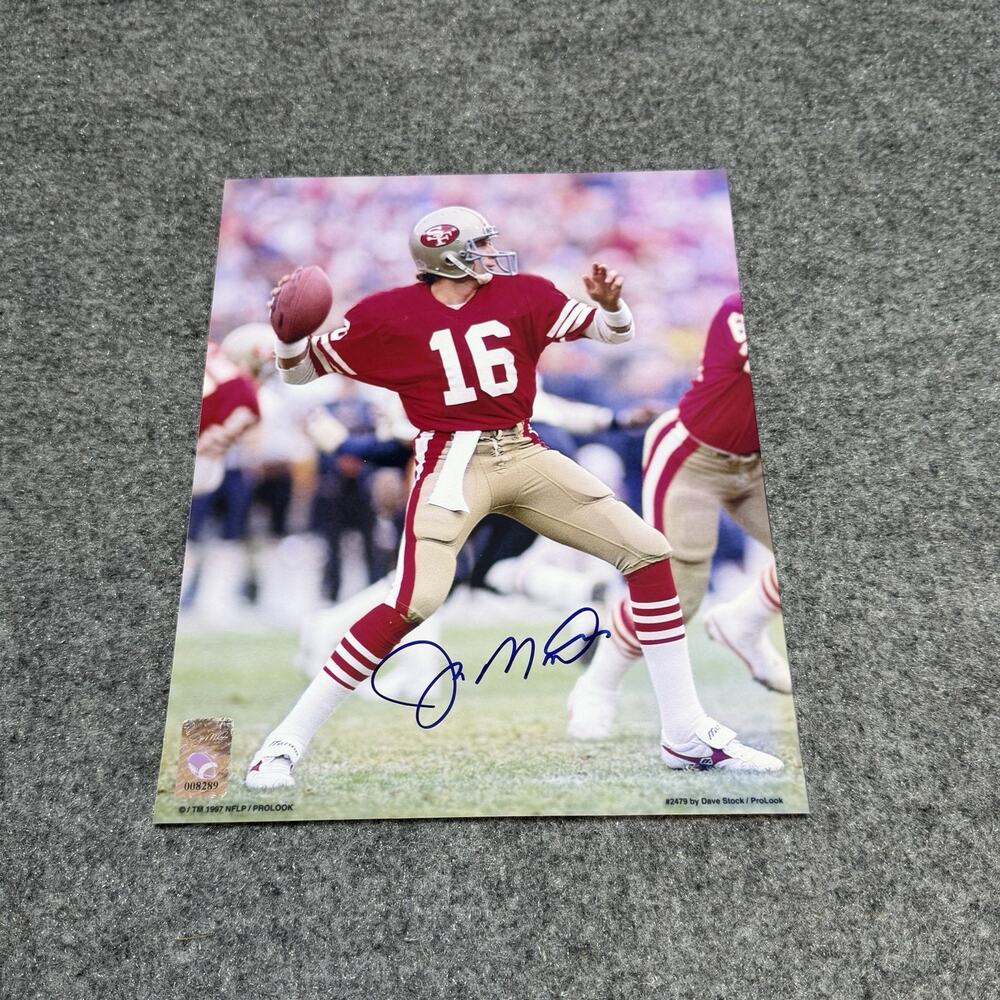 Joe Montana Autographed San Francisco 49ers 8x10 Photo Authenticated Stamp
